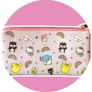 2024 Sanrio Hello Kitty‎ & Friends Pencil Pouch Case Rainbow Pattern Purple